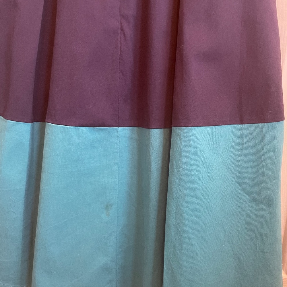 Navy Blue and Blue Scoop Neck Retro Midi Dress with Pockets and Belt, Size Small - Picture 12 of 12